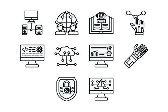 10 Artificial Intelligence Icons Bundle for Modern Projects