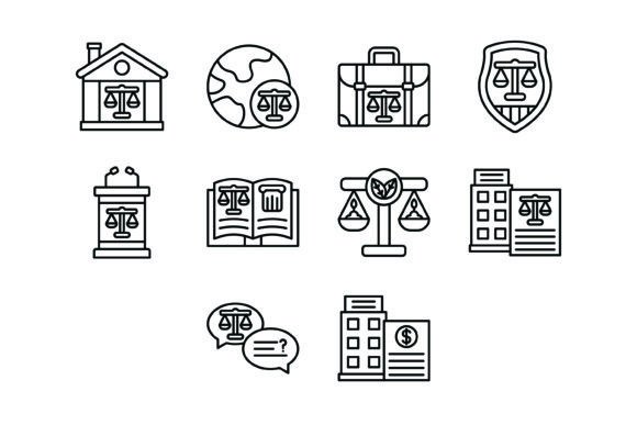 10 Justice and Law Outline Icons Bundle: Essential Visual Assets