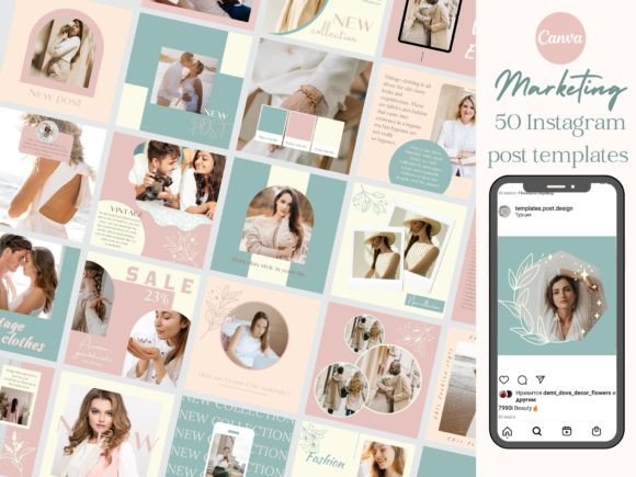 50 Boho Fashion Instagram Post Bundle: Elevate Your Feed