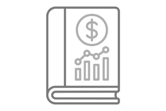 Accounting Book Greyscale Line Icon: A Design Asset for Clarity