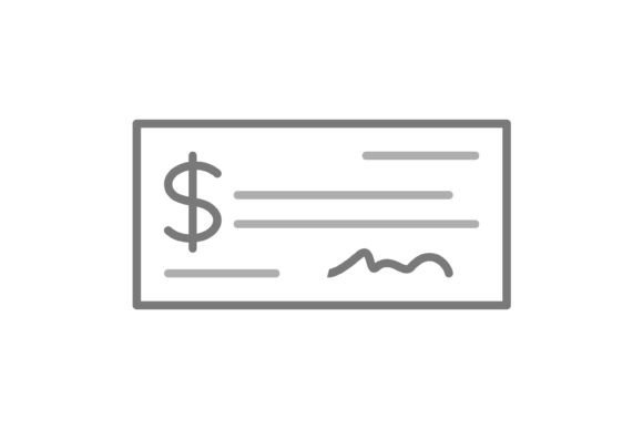 Cheque Greyscale Line Icon: Practical Digital Assets