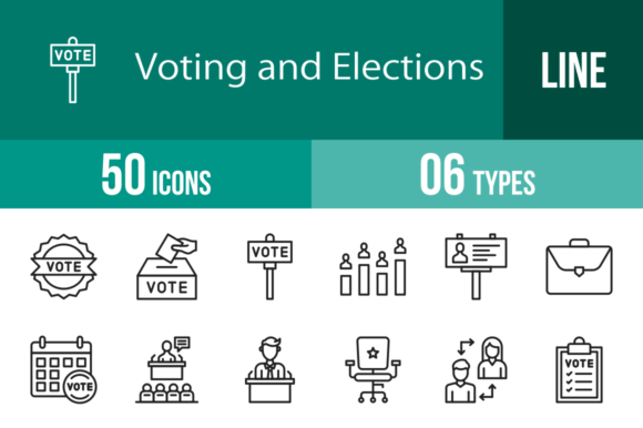 Essential Voting and Elections Line Icons for Designers