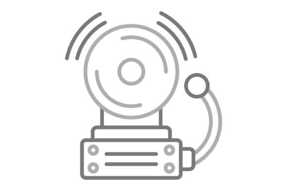 Firefighter Bell Greyscale Line Icon: A Designer's Essential Asset
