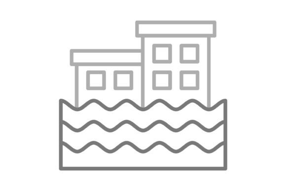 Flooding Greyscale Line Icon: A Design Essential