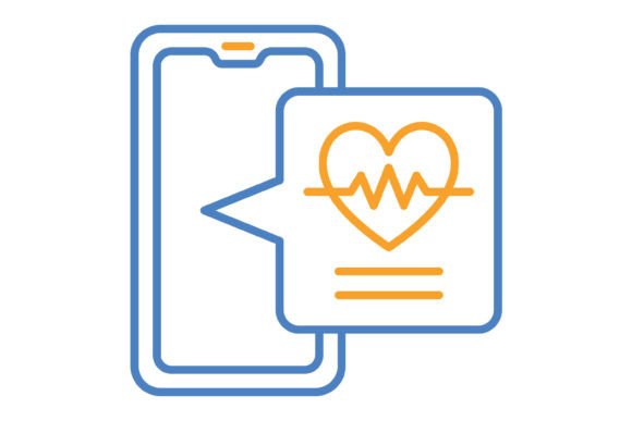 Heart Rate Blue & Orange Line Icon: A Vital Design Asset