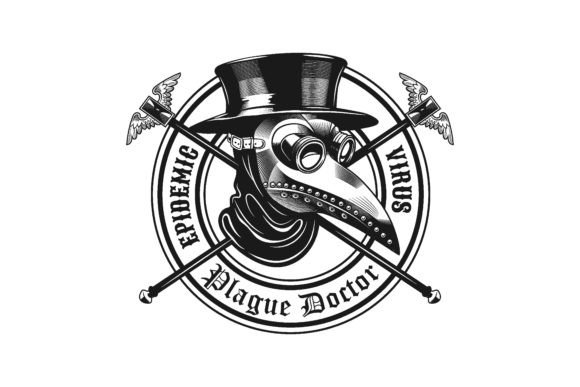 Plague Doctor Stamp Design: Monochrome E Font Analysis