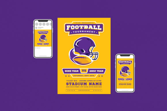Score Big with the Football Tournament Flyer Set