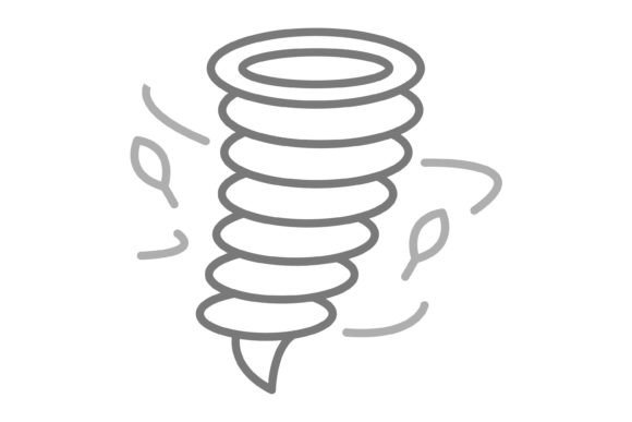 Tornado Greyscale Line Icon: A Versatile Design Asset