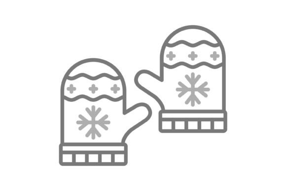 Winter Gloves Greyscale Line Icon: A Modern Design Essential